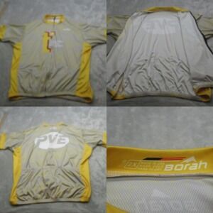Borah Cycling Jersey Mens 2X Yellow T2 PVE‎ Short Sleeve Full Zip Made In USA